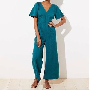 Loft | Beach Flare Sleeve Tie Back Jumpsuit